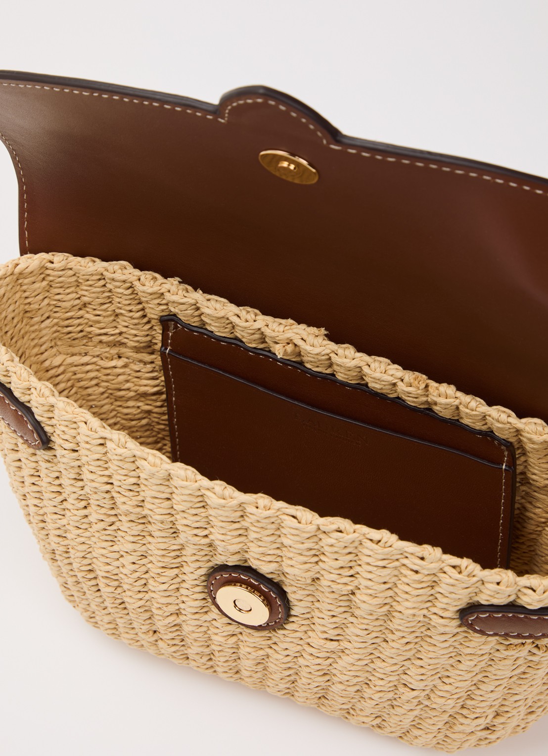 Ralph Lauren Lynden crossbodytas met leren details - detail 2 naturel