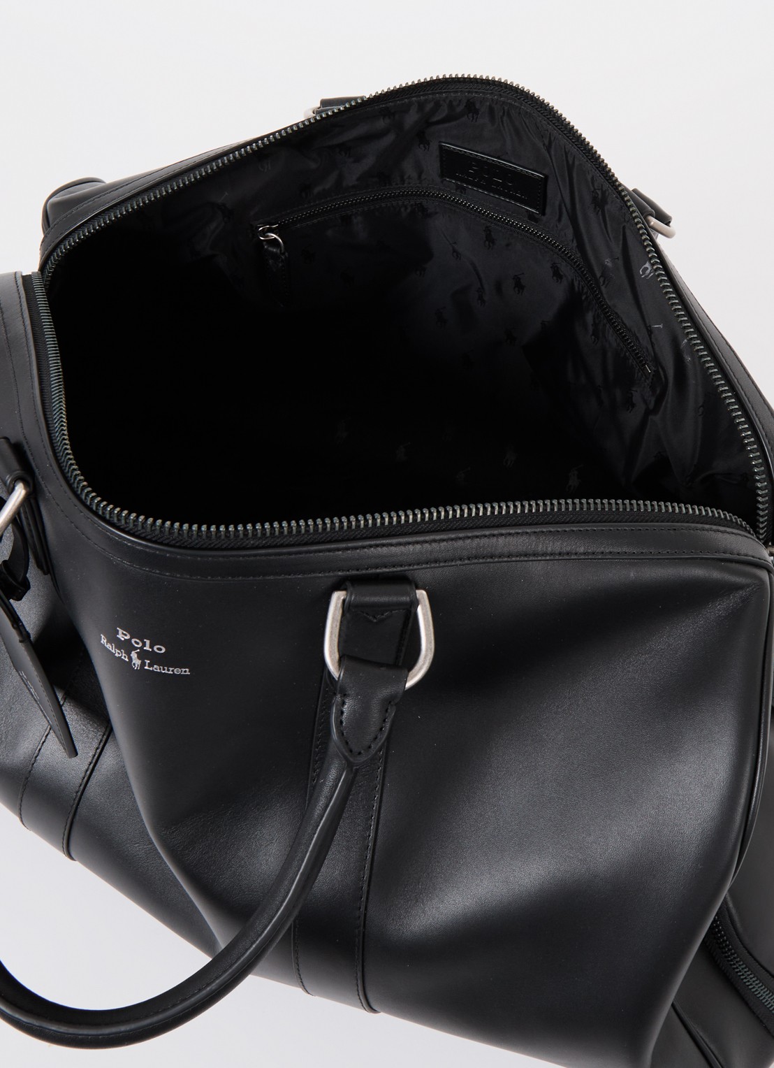 Ralph Lauren M weekendtas van leer - detail zwart