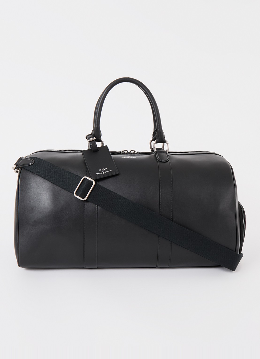 Ralph Lauren M weekendtas van leer - voorkant 2 zwart