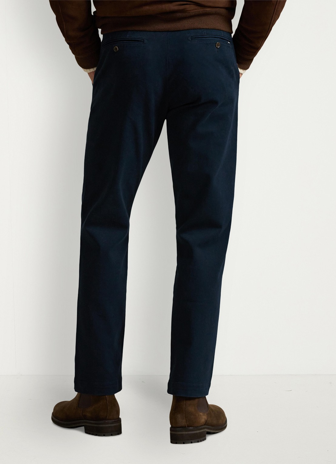 Ralph Lauren Manhasset straight fit chino met stretch - achterkant aviator navy / donkerblauw