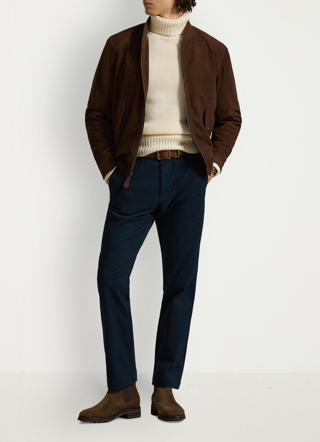 Ralph Lauren Manhasset straight fit chino met stretch - voorkant 3 aviator navy / donkerblauw