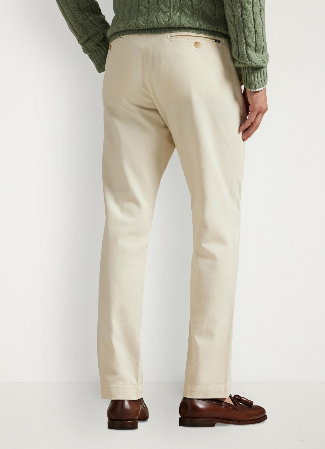 Ralph Lauren Manhasset straight fit chino met stretch - achterkant 3 andover cream / creme
