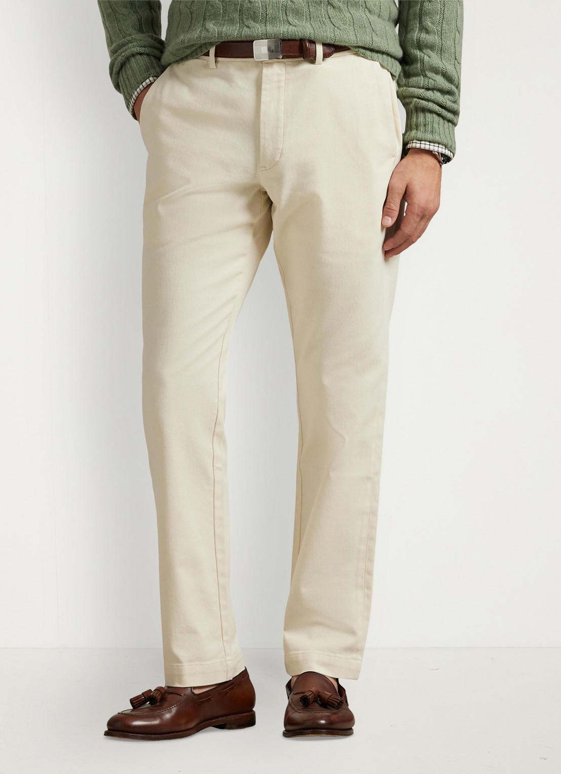 Ralph Lauren Manhasset straight fit chino met stretch - detail 4 andover cream / creme