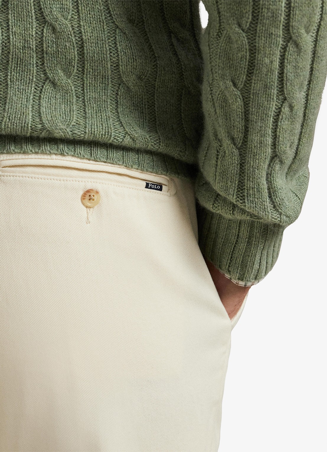 Ralph Lauren Manhasset straight fit chino met stretch - detail 5 andover cream / creme
