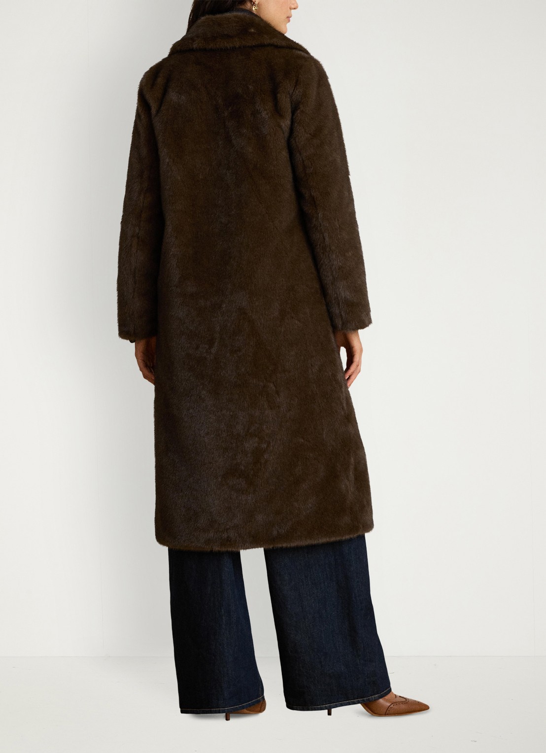 Ralph Lauren Mantel van imitatiebont - achterkant 3 circuit brown / bruin