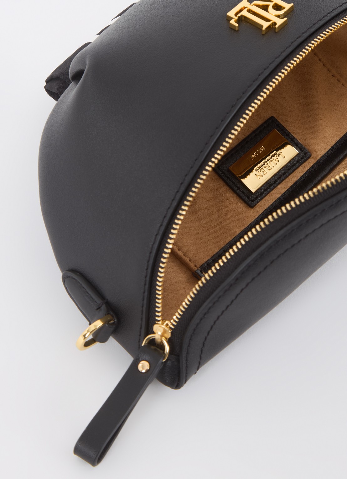 Ralph Lauren Marcy heuptas van leer - detail zwart