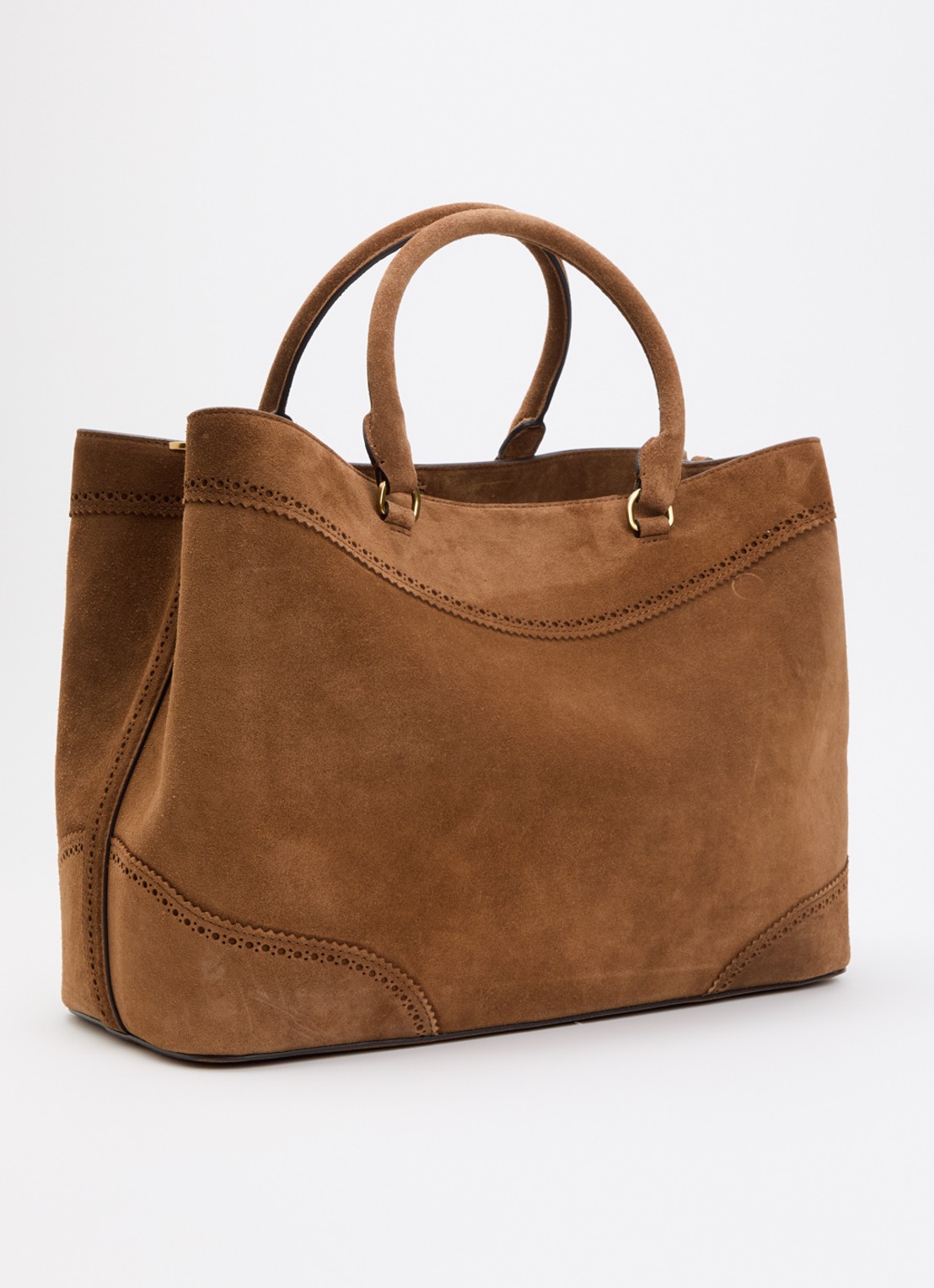Ralph Lauren Marcy schoudertas van leer met afneembare schouderriem  - achterkant 5 lichtbruin