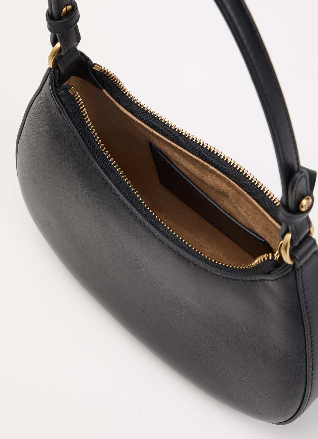 Ralph Lauren Marcy schoudertas van leer met afneembare schouderriem  - detail 3 zwart