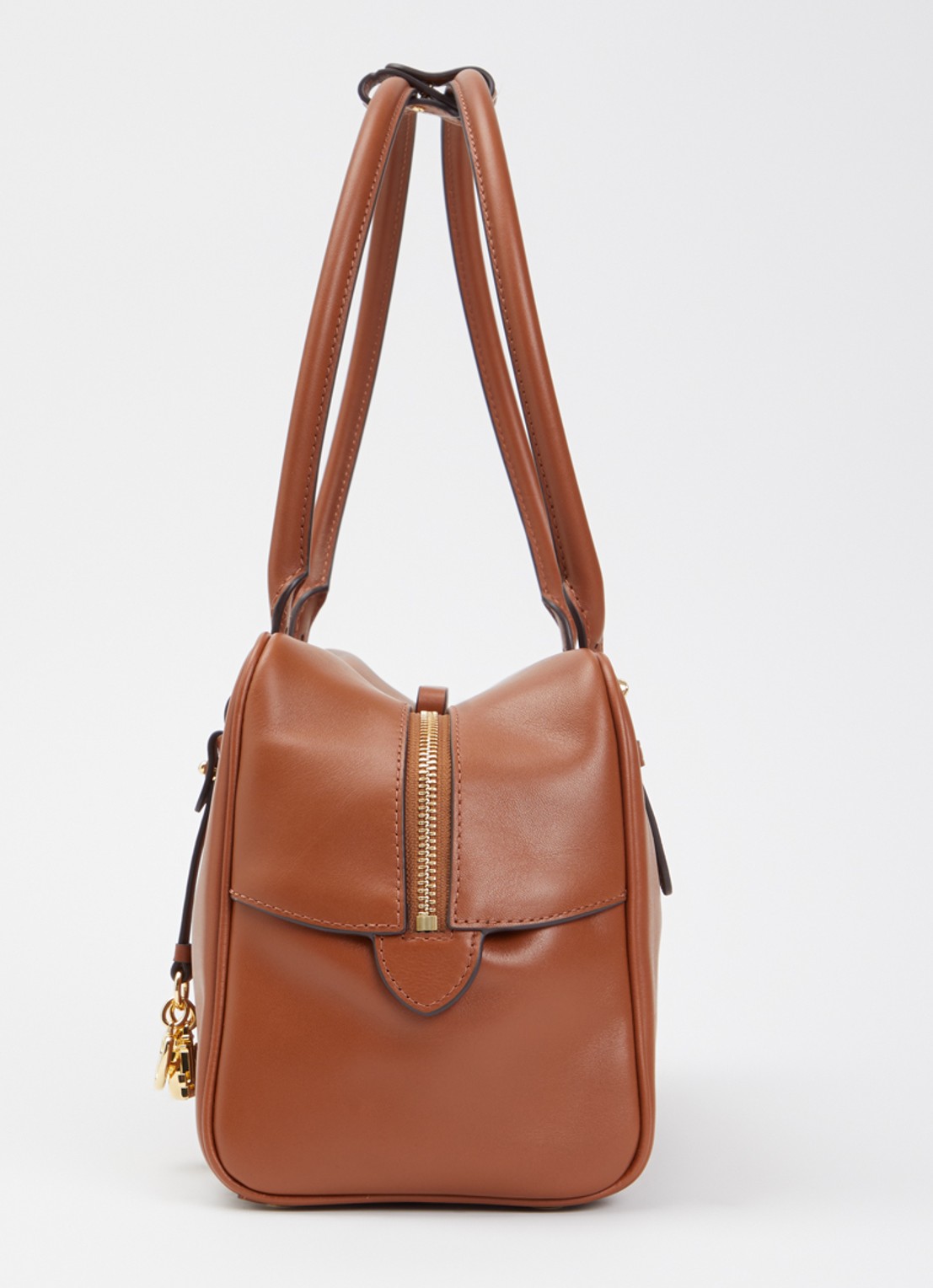 Ralph Lauren Marcy schoudertas van leer met logo - detail 2 cognac