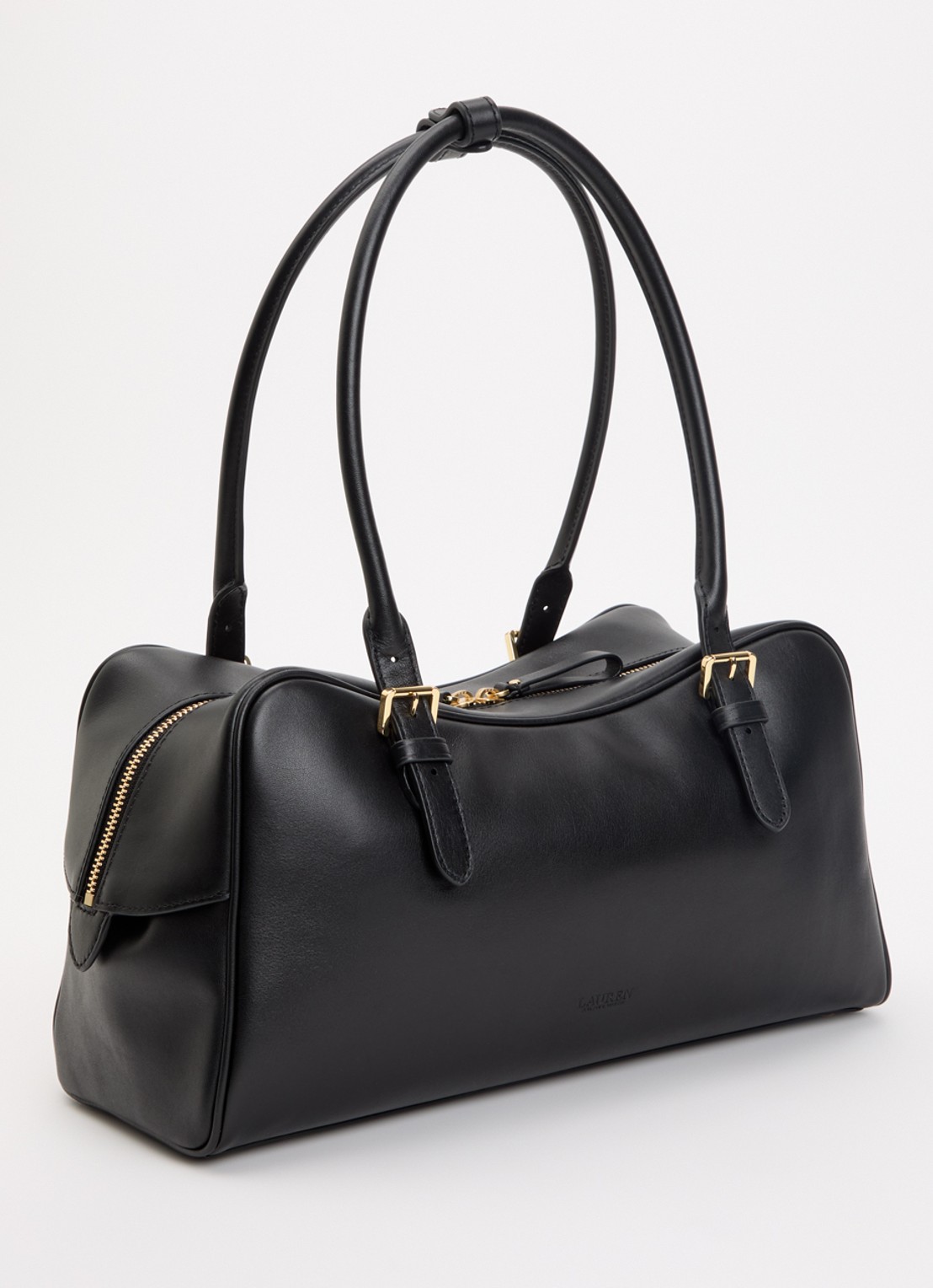 Ralph Lauren Marcy schoudertas van leer - achterkant 5 zwart