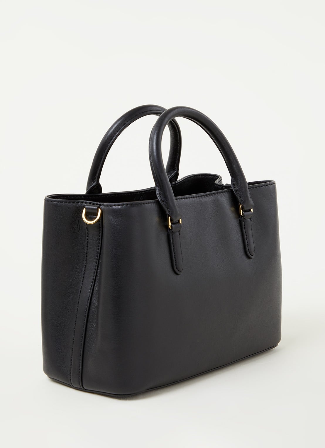 Ralph Lauren Marcy Small handtas van leer - achterkant 4 zwart
