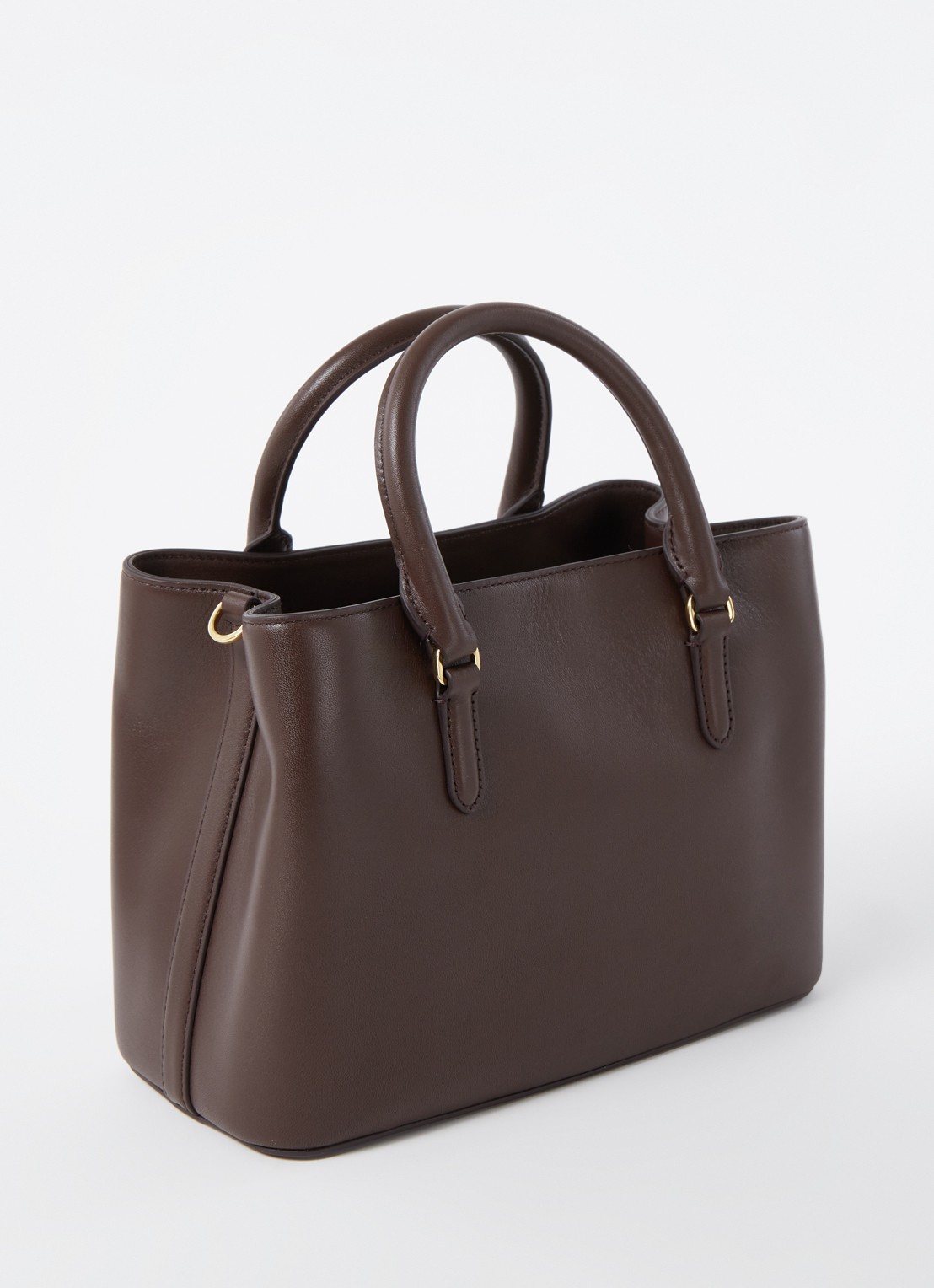 Ralph Lauren Marcy Small handtas van leer - achterkant bruin