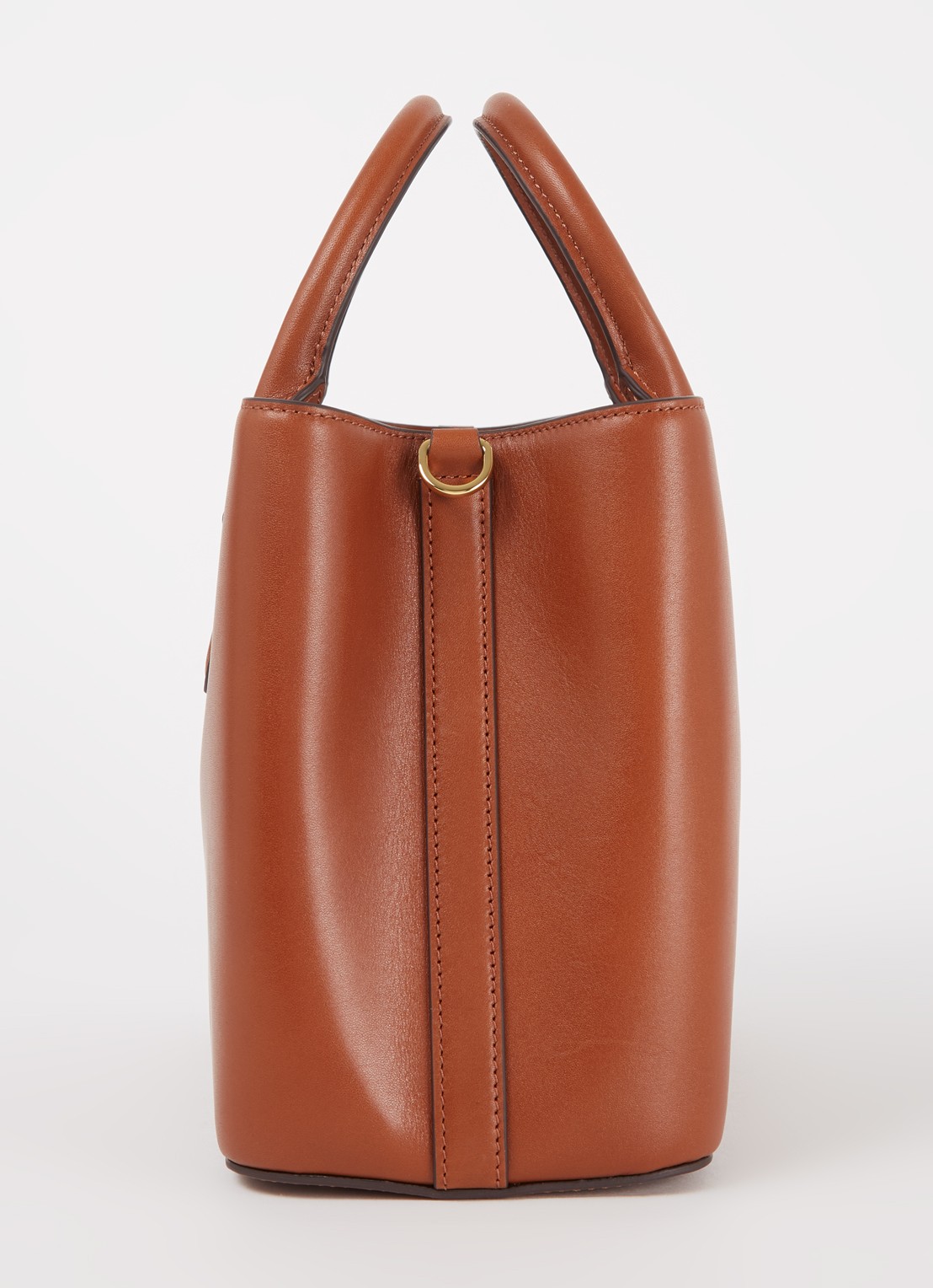 Ralph Lauren Marcy Small handtas van leer - detail 2 cognac