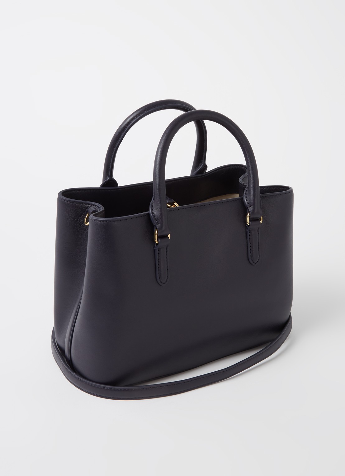 Ralph Lauren Marcy Small handtas van leer - achterkant blauw