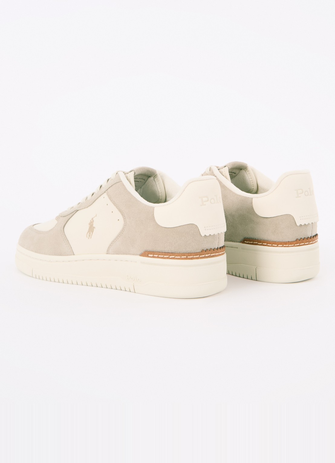Ralph Lauren Master Court sneaker met leren details - achterkant 5 beige