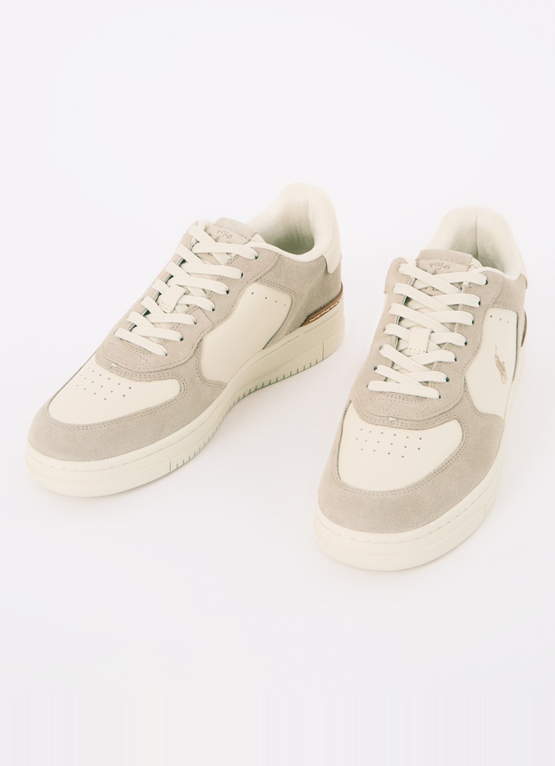 Ralph Lauren Master Court sneaker met leren details - detail 2 beige