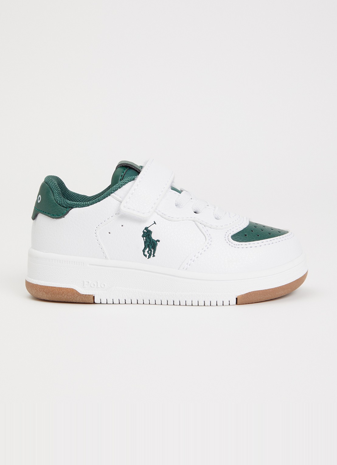 Ralph Lauren Master Court sneaker met logoborduring - voorkant donkergroen