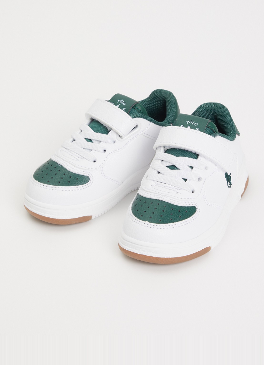 Ralph Lauren Master Court sneaker met logoborduring - voorkant 2 donkergroen