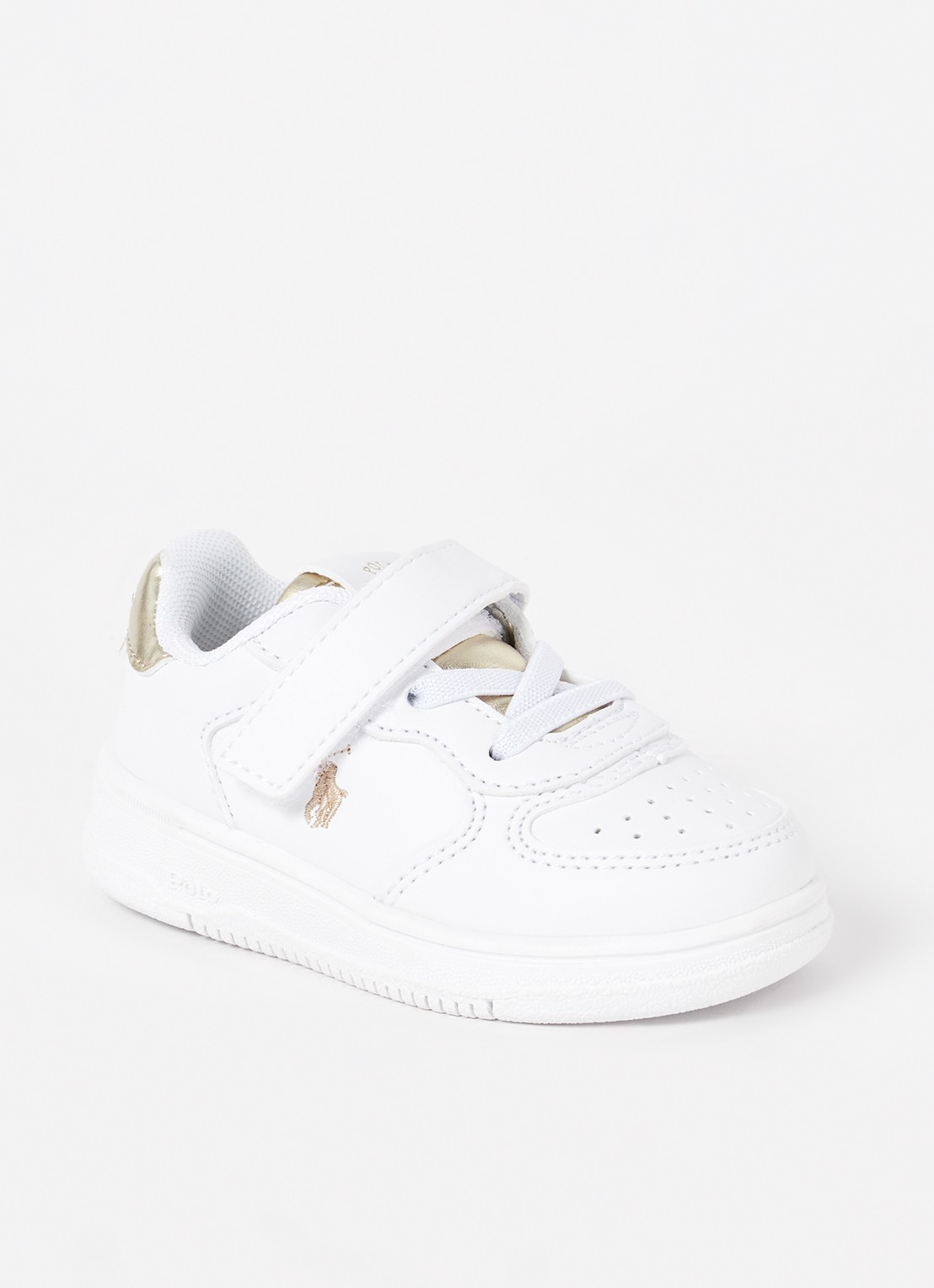 Ralph Lauren Master Court sneaker met logoborduring - voorkant 2 wit