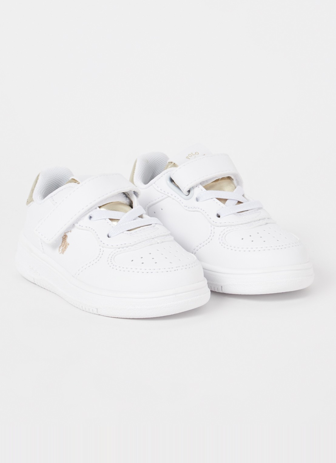 Ralph Lauren Master Court sneaker met logoborduring - voorkant 3 wit