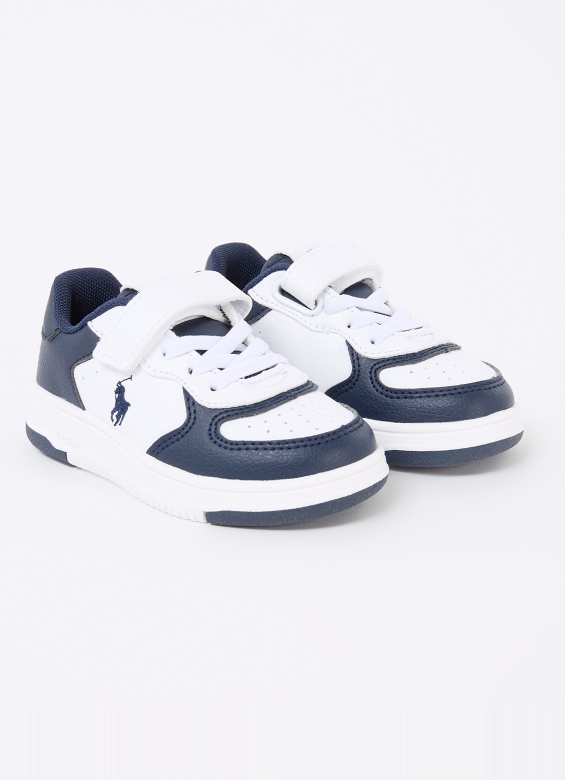 Ralph Lauren Master Court sneaker met logoborduring - voorkant 4 donkerblauw