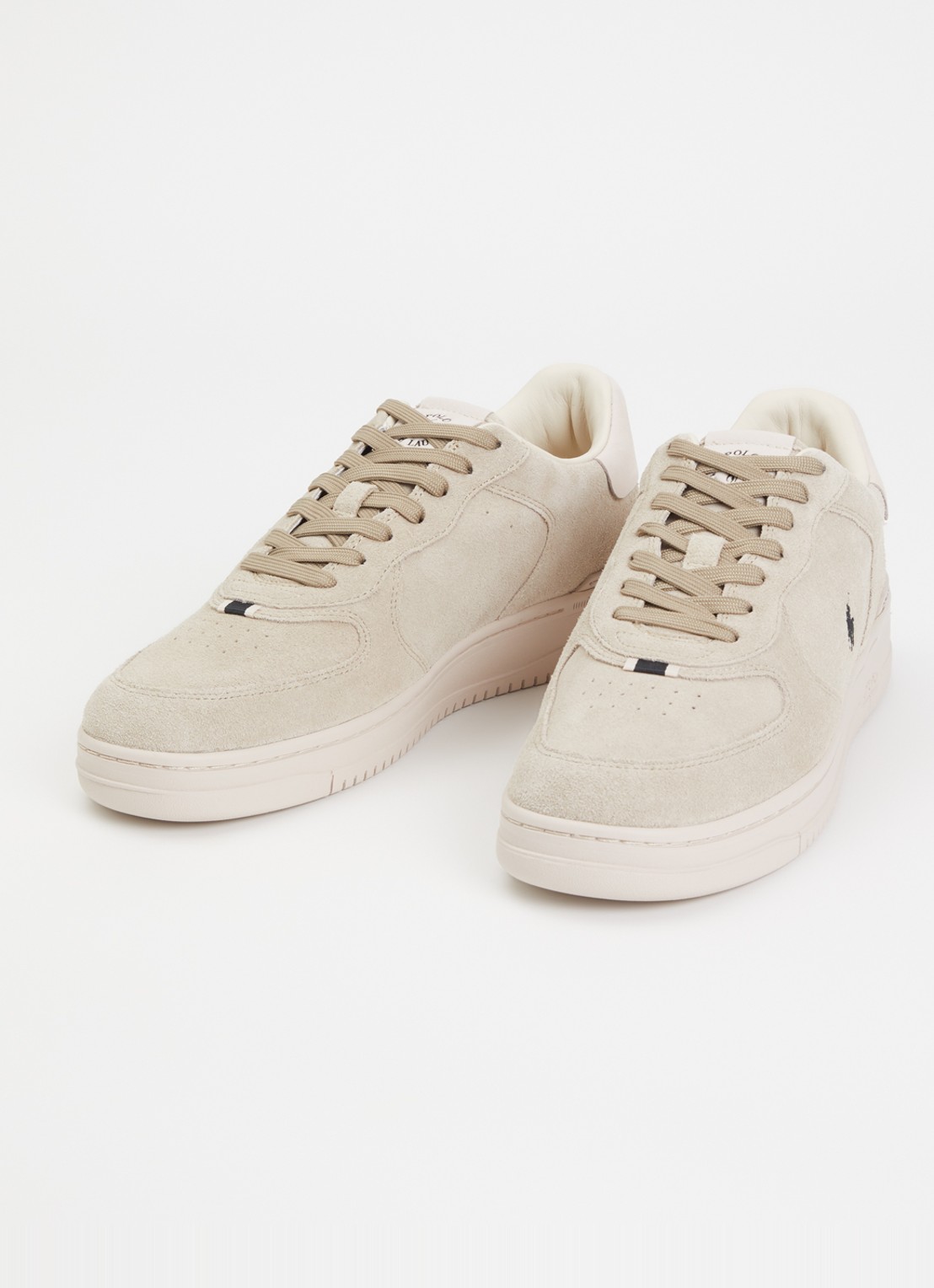 Ralph Lauren Master Court sneaker van suède - detail 3 grijs