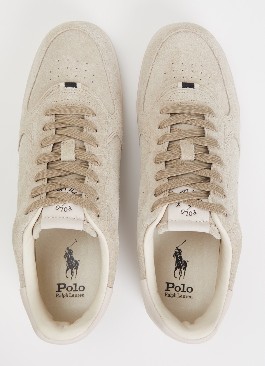 Ralph Lauren Master Court sneaker van suède - detail 4 grijs