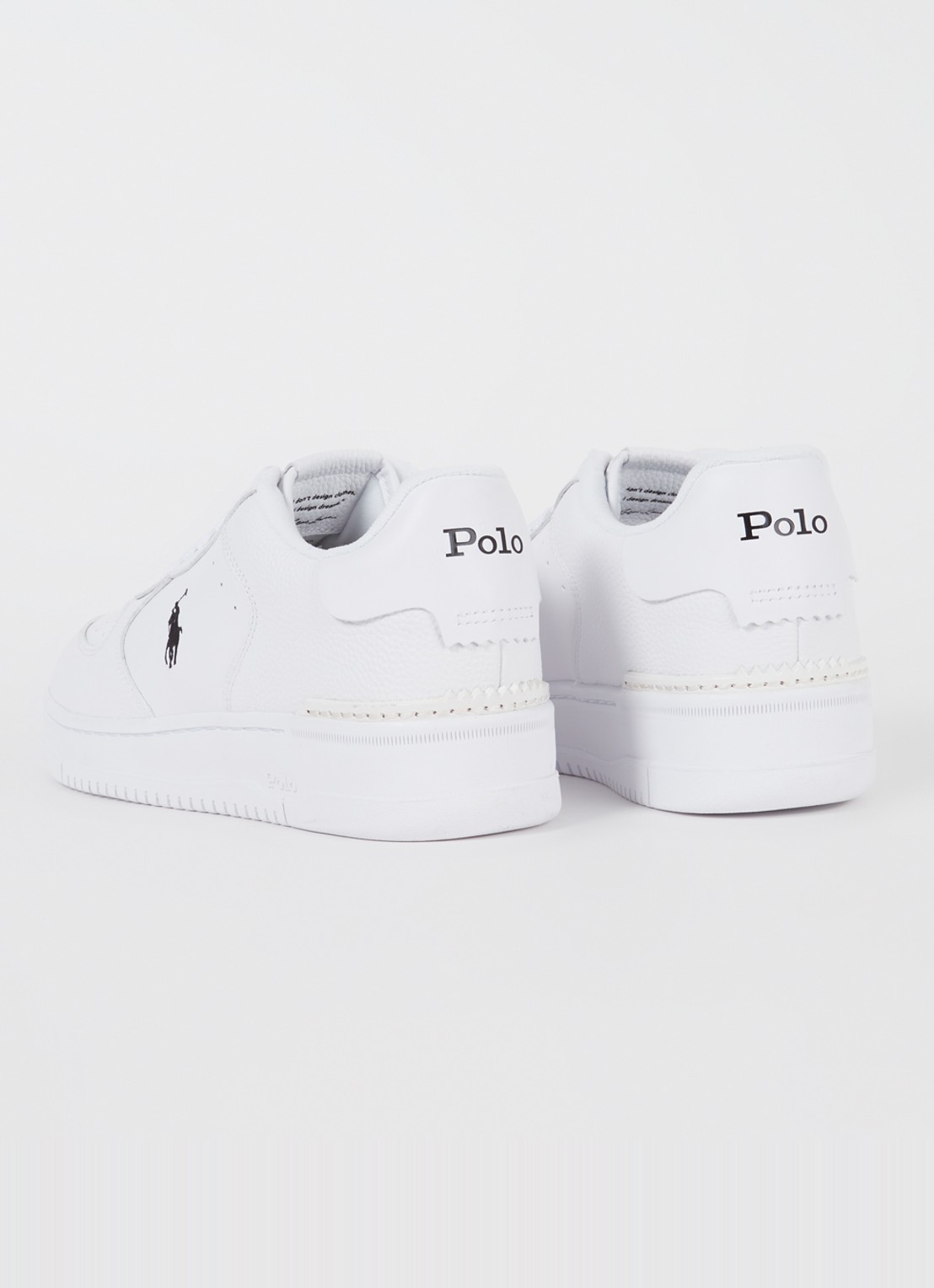 Ralph Lauren Masters Court sneaker met leren details - achterkant wit