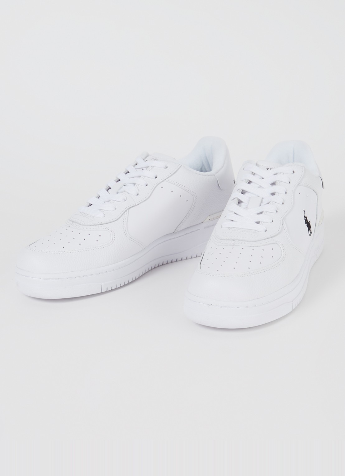 Ralph Lauren Masters Court sneaker met leren details - detail 2 wit