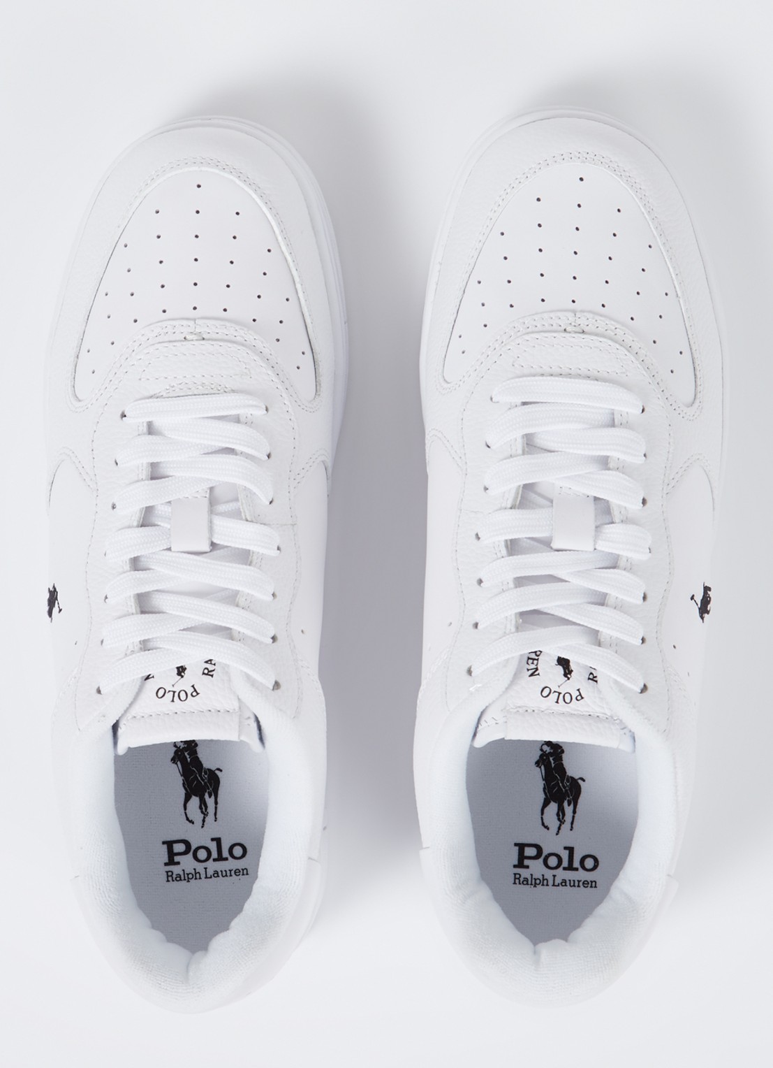 Ralph Lauren Masters Court sneaker met leren details - detail 3 wit