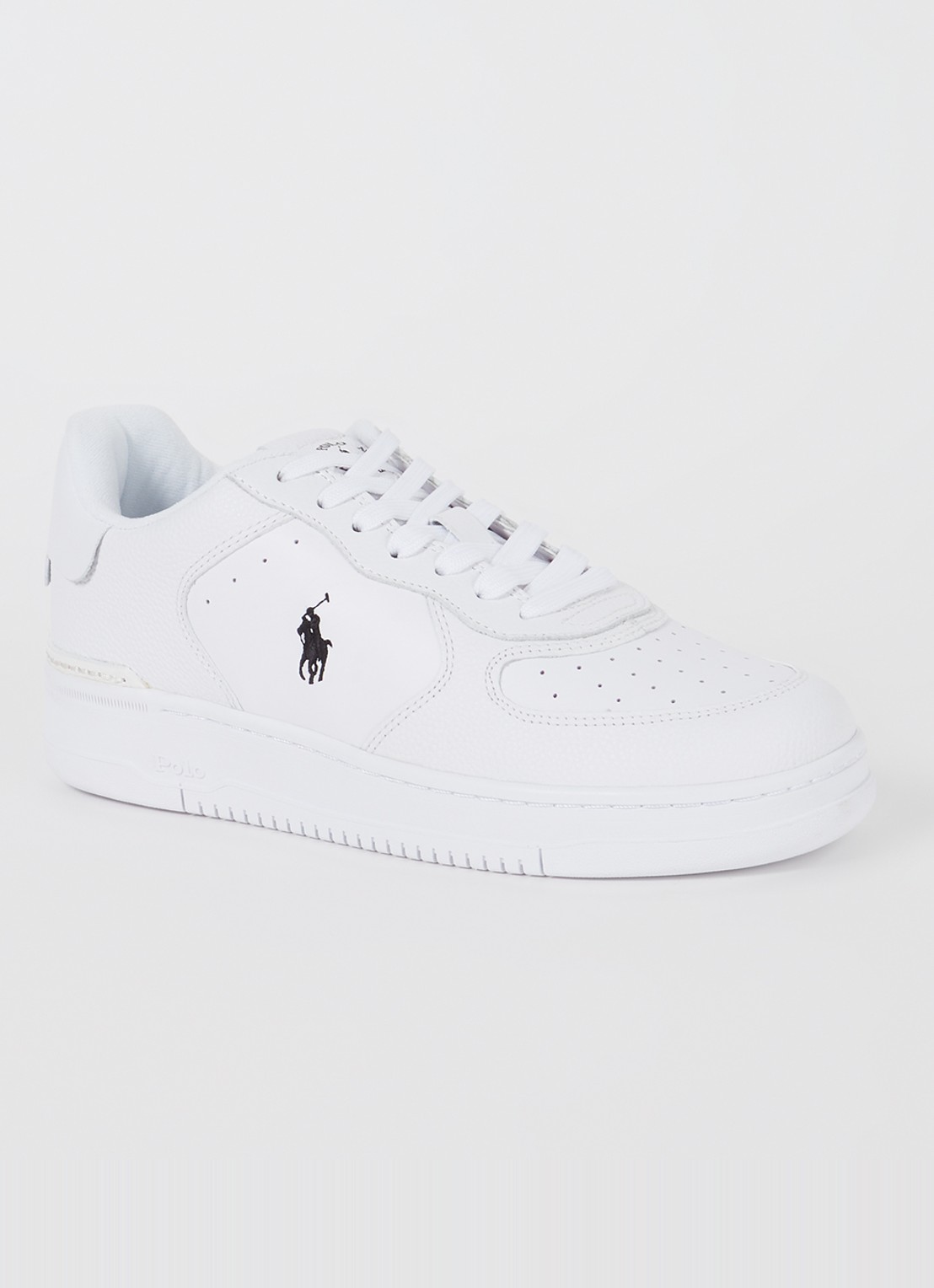 Ralph Lauren Masters Court sneaker met leren details - voorkant 5 wit