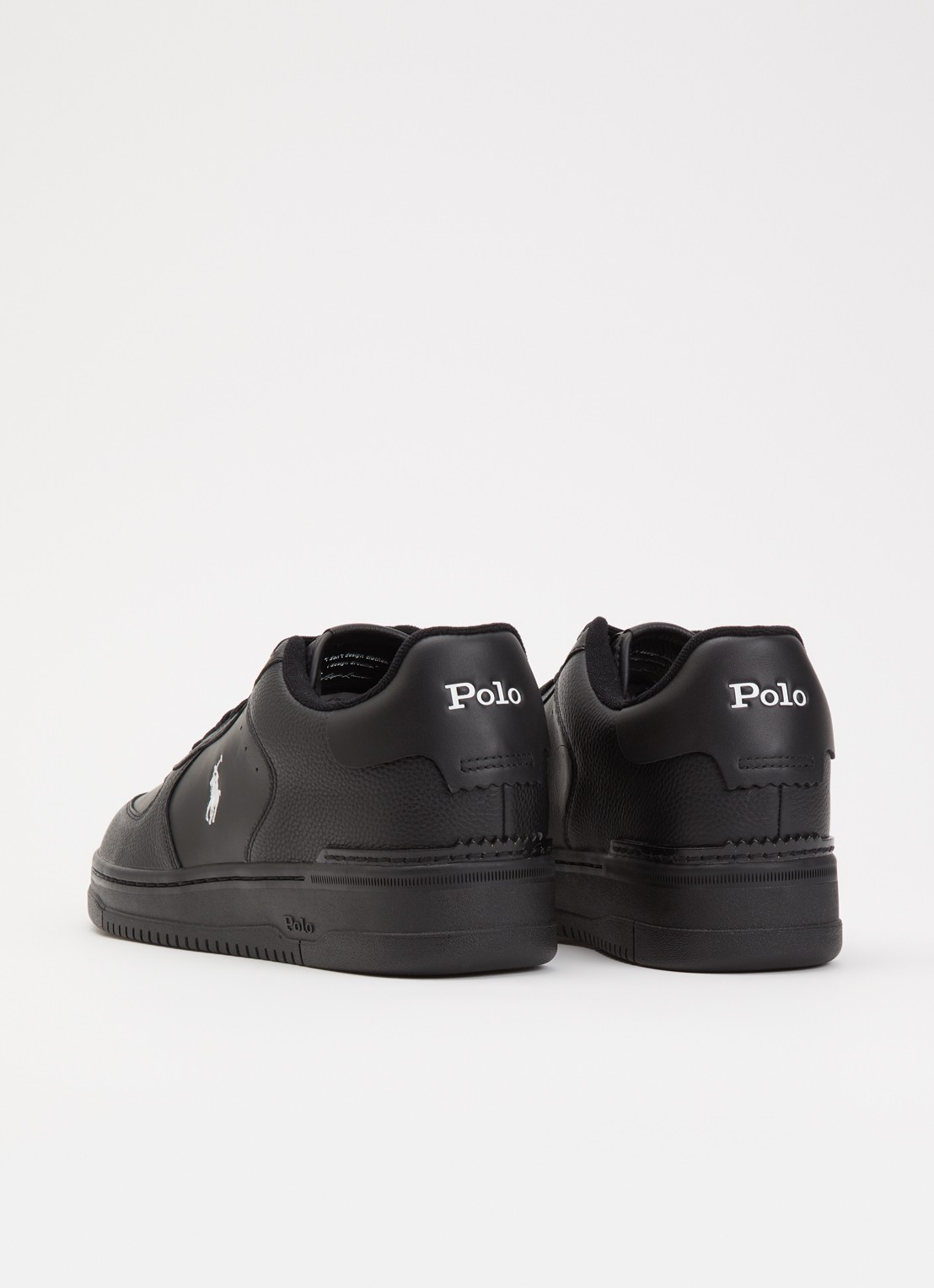 Ralph Lauren Masters Court sneaker met logo  - achterkant 5 zwart