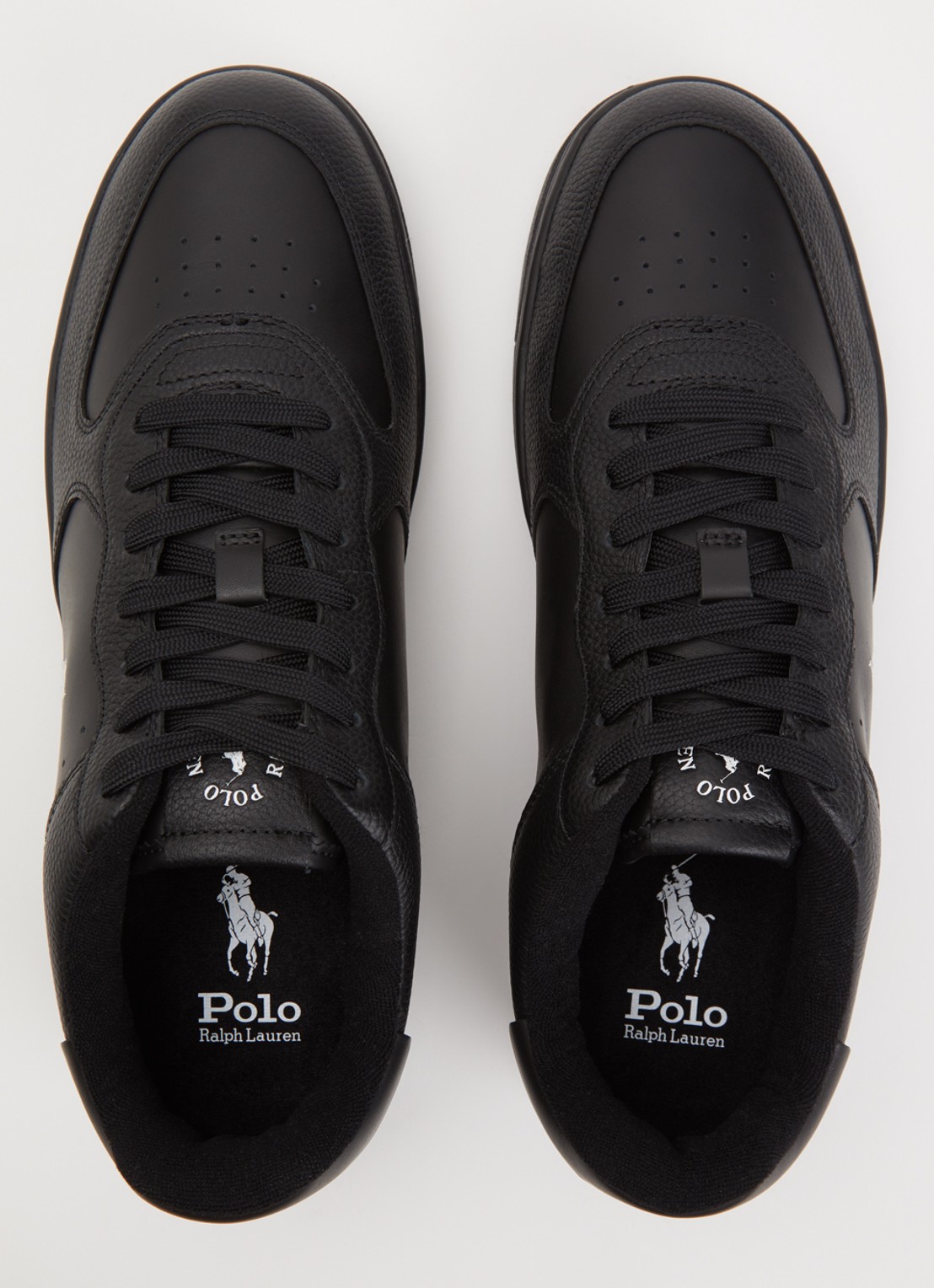 Ralph Lauren Masters Court sneaker met logo  - detail 2 zwart