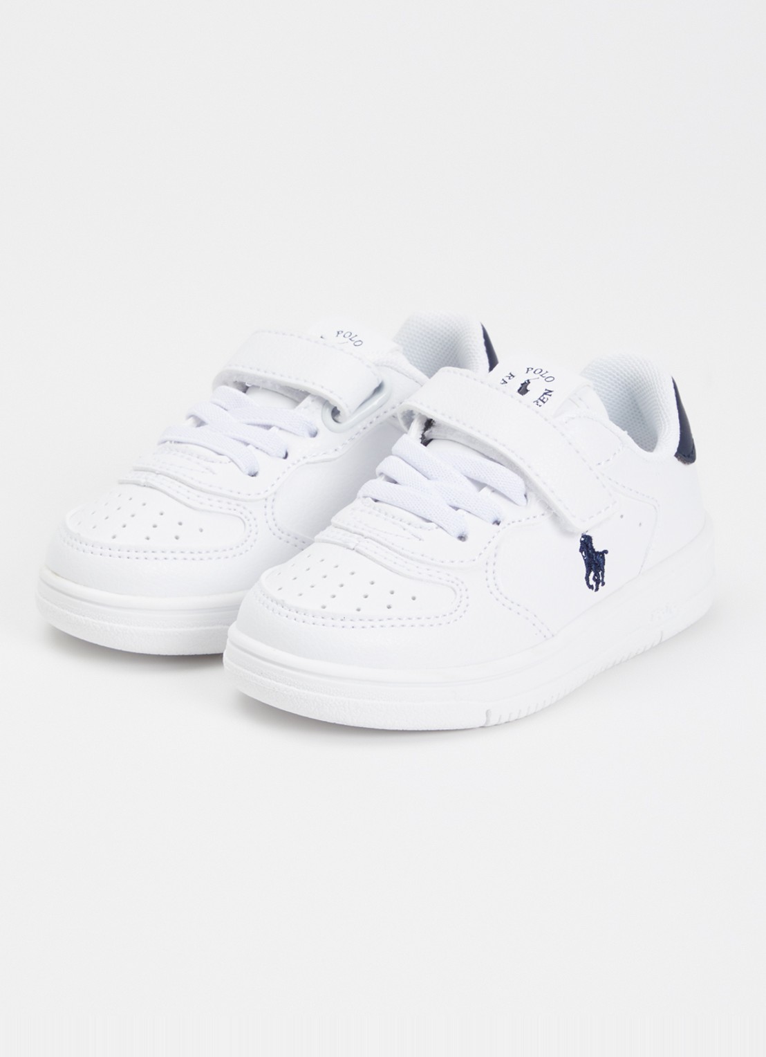 Ralph Lauren Masters Court sneaker met logo - voorkant 3 wit