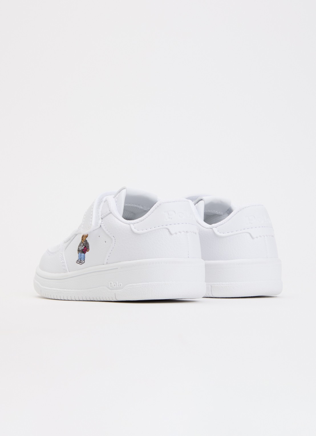 Ralph Lauren Masters Court sneaker met logo  - achterkant 3 wit