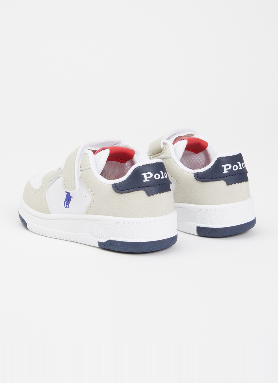 Ralph Lauren Masters Court sneaker met logo  - achterkant 4 beige