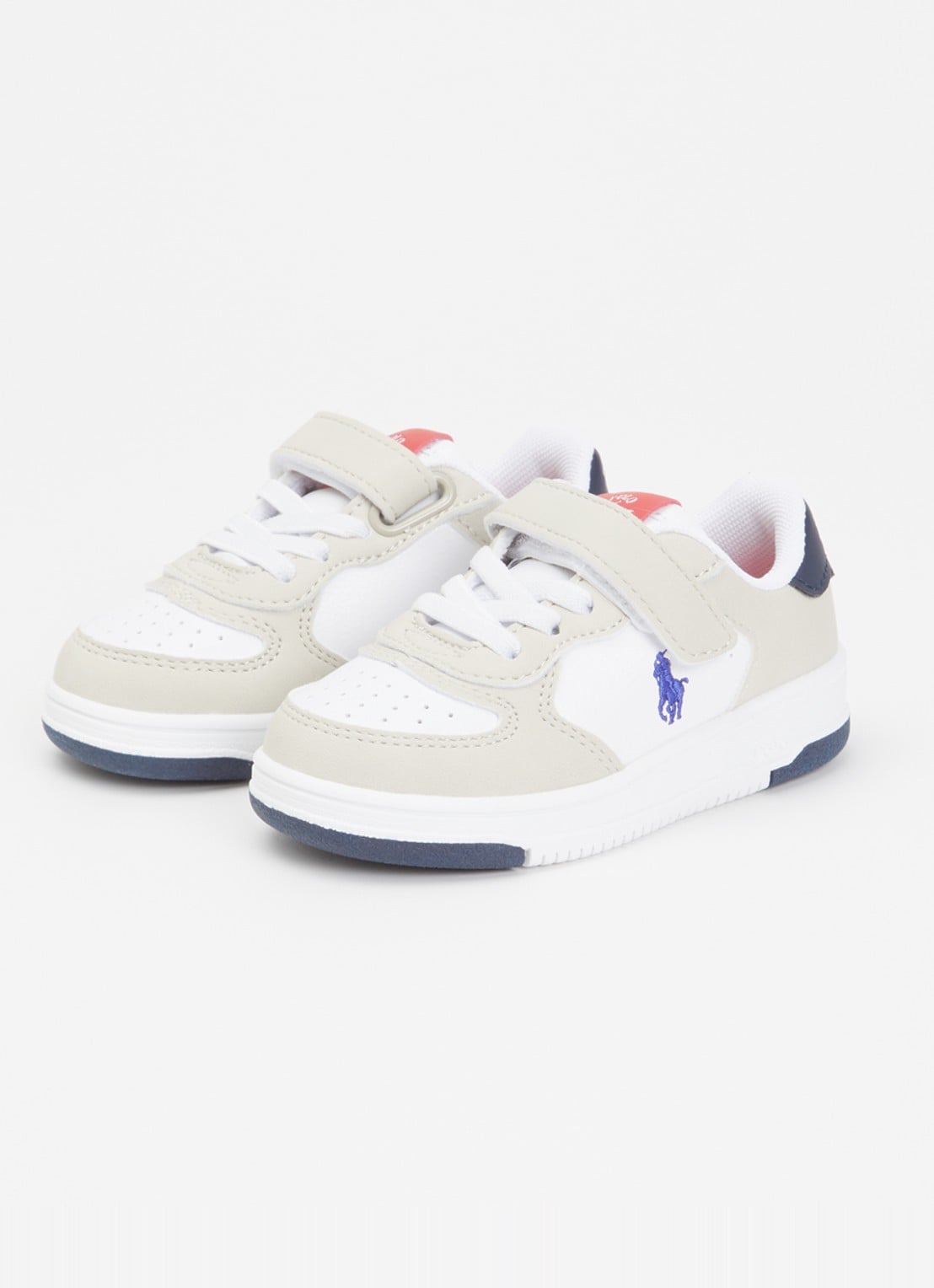 Ralph Lauren Masters Court sneaker met logo  - voorkant 3 beige