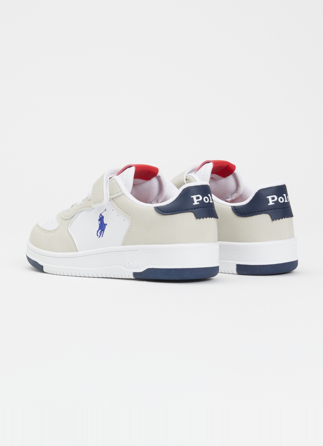 Ralph Lauren Masters Court Sneaker met logoborduring - achterkant 4 beige
