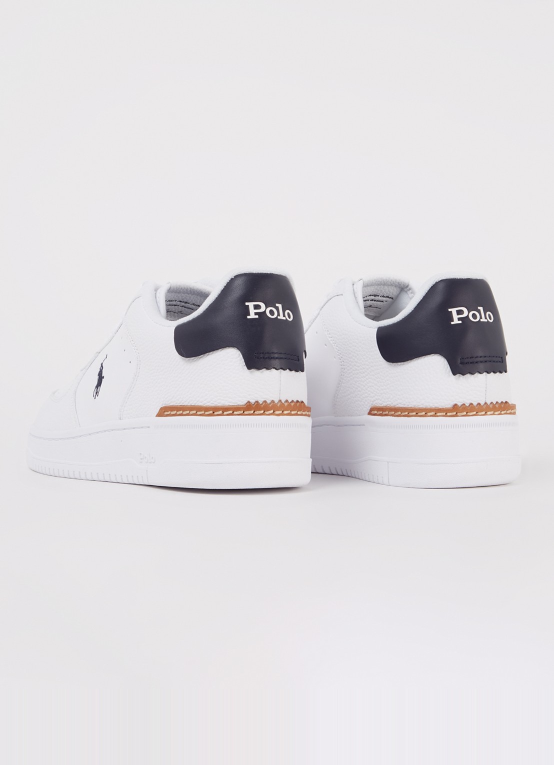 Ralph Lauren Masters Court sneaker van leer - detail 2 wit