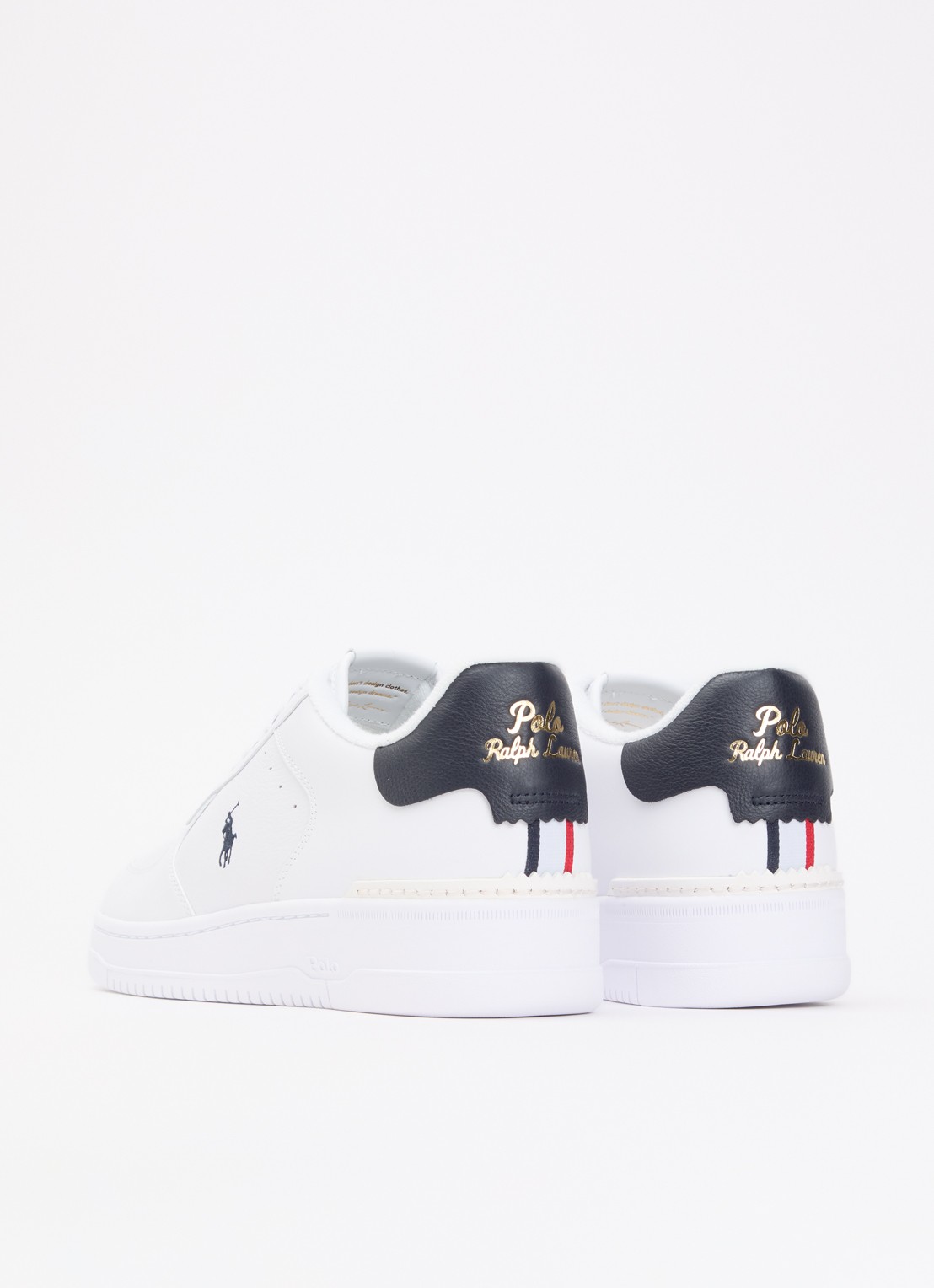 Ralph Lauren Masters Court sneaker van leer - achterkant wit