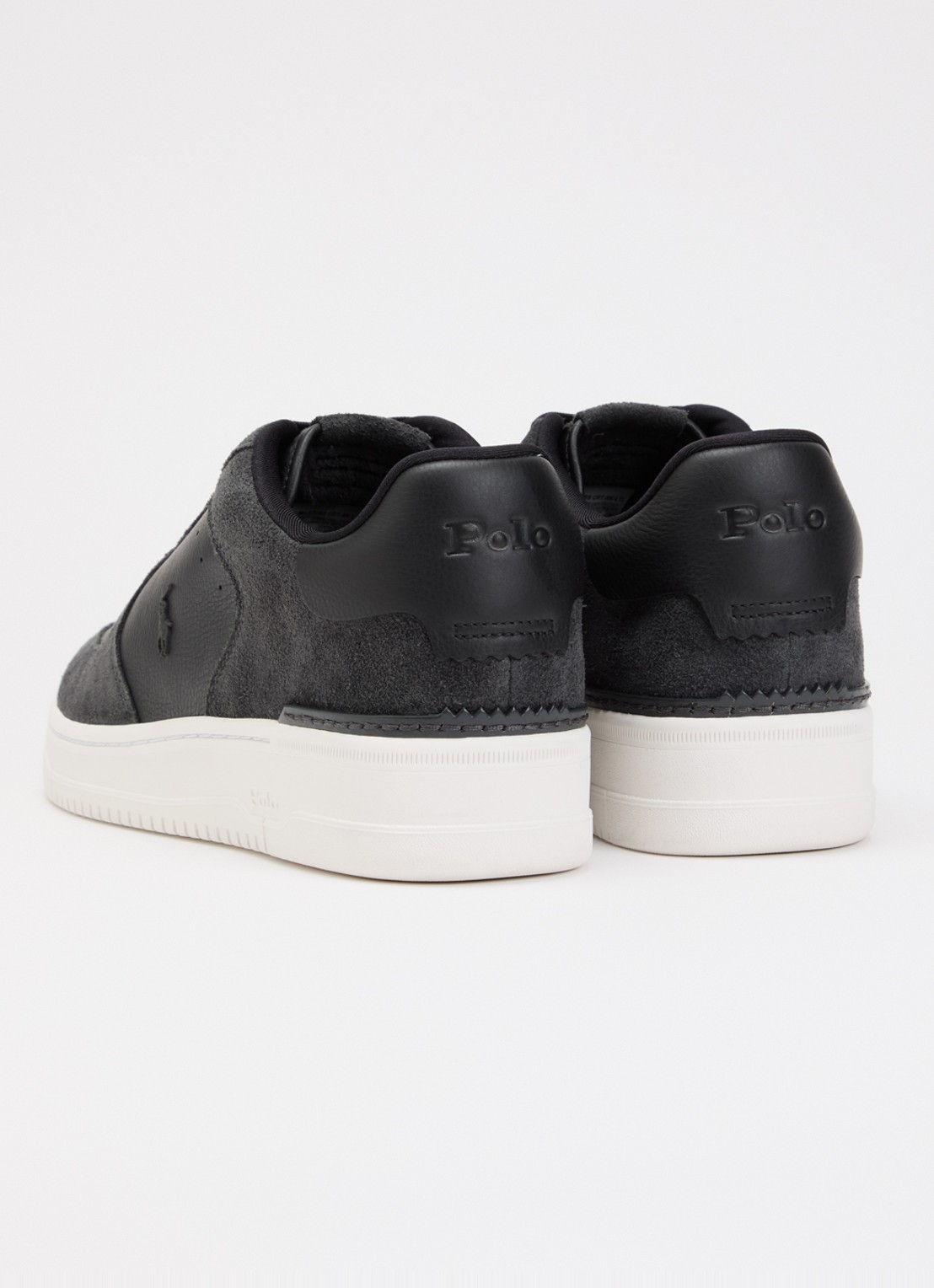 Ralph Lauren Masters Court sneaker van leer - achterkant zwart