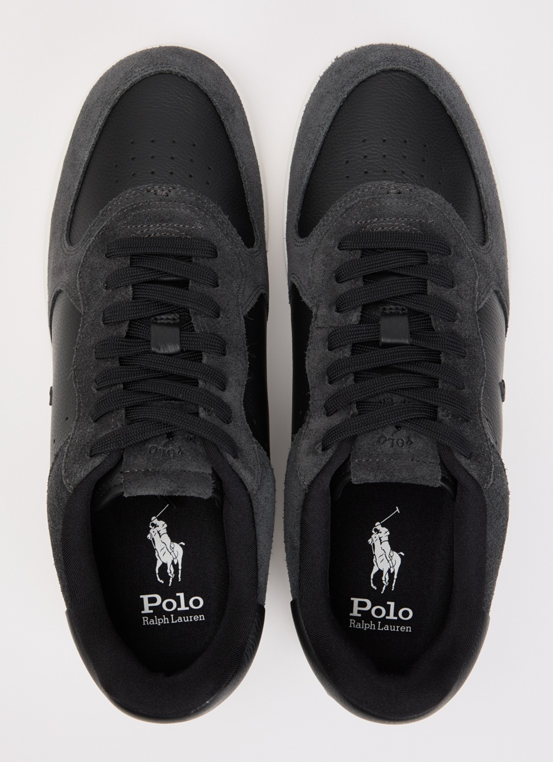 Ralph Lauren Masters Court sneaker van leer - detail 3 zwart