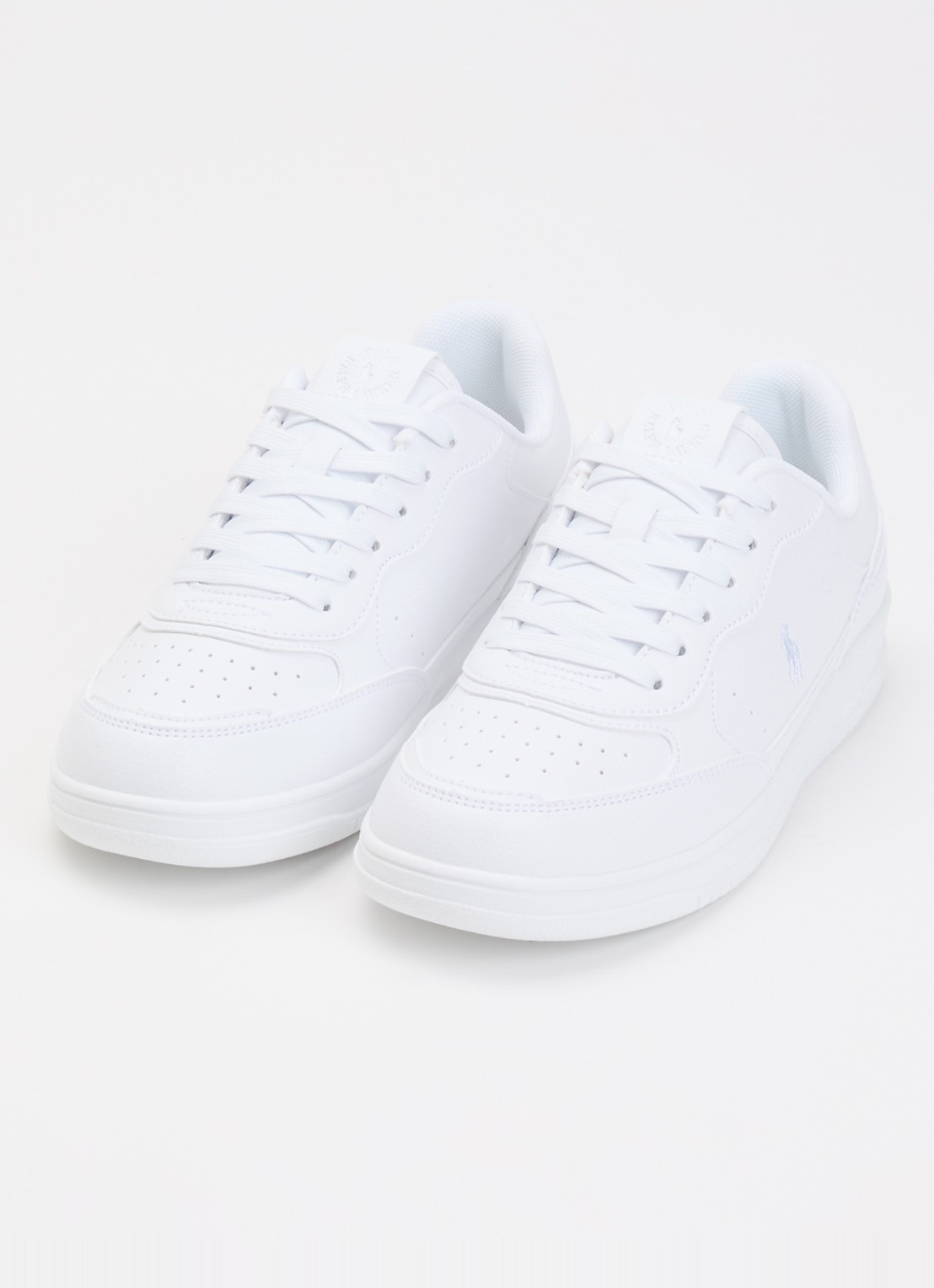 Ralph Lauren Masters Court sneaker van leer  - detail wit