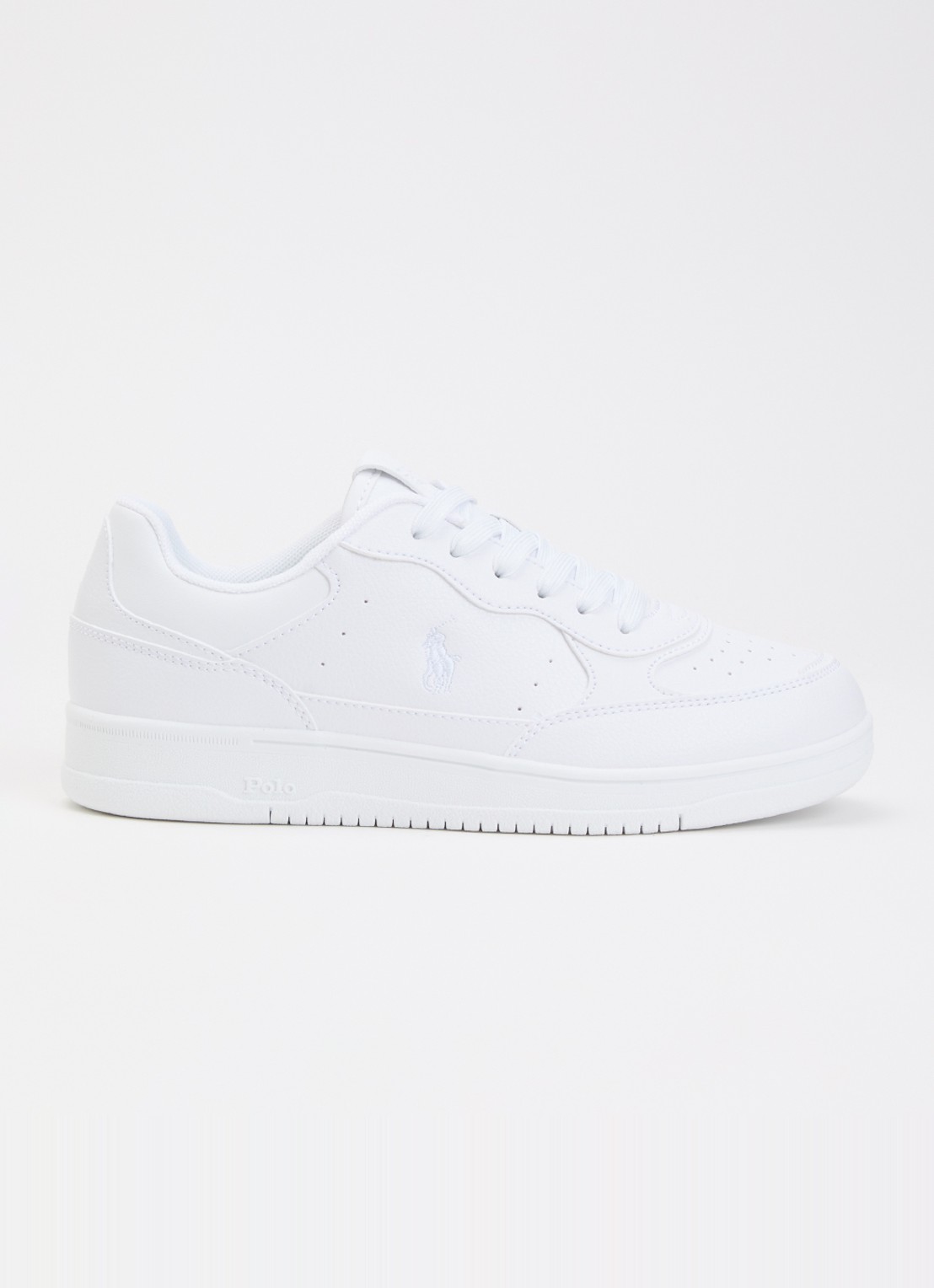 Ralph Lauren Masters Court sneaker van leer  - voorkant 4 wit