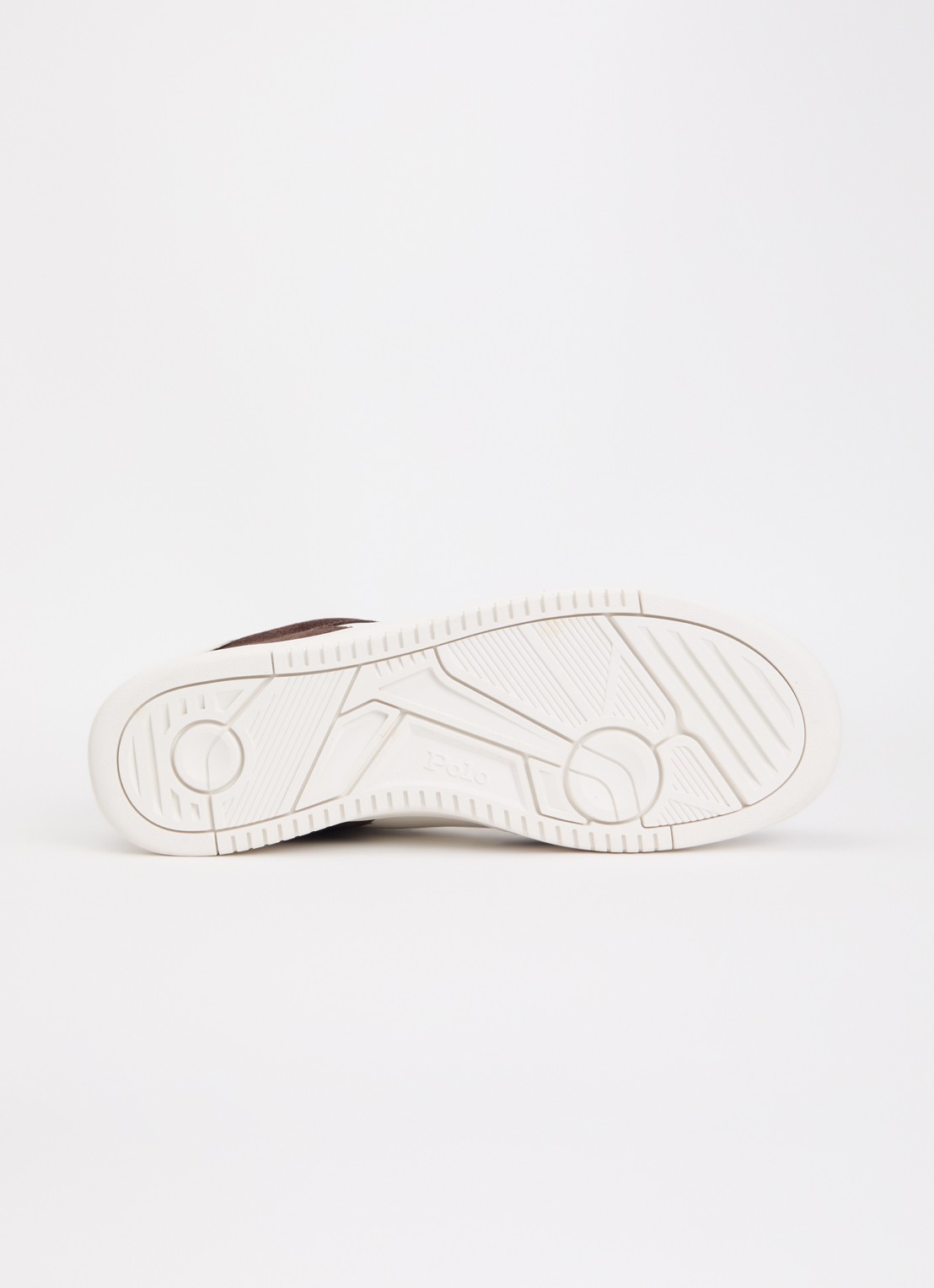 Ralph Lauren Masters sneaker van leer met details van suède - detail 5 donkerbruin