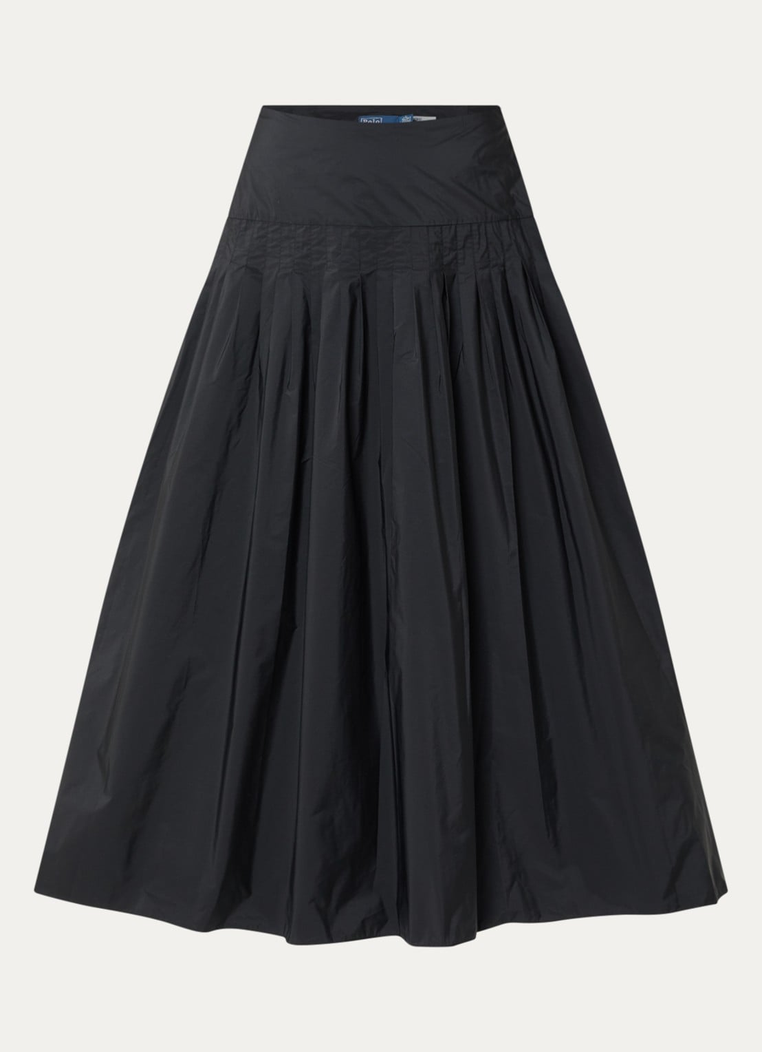Ralph Lauren Maxi A-lijn rok met plooien - voorkant 2 zwart
