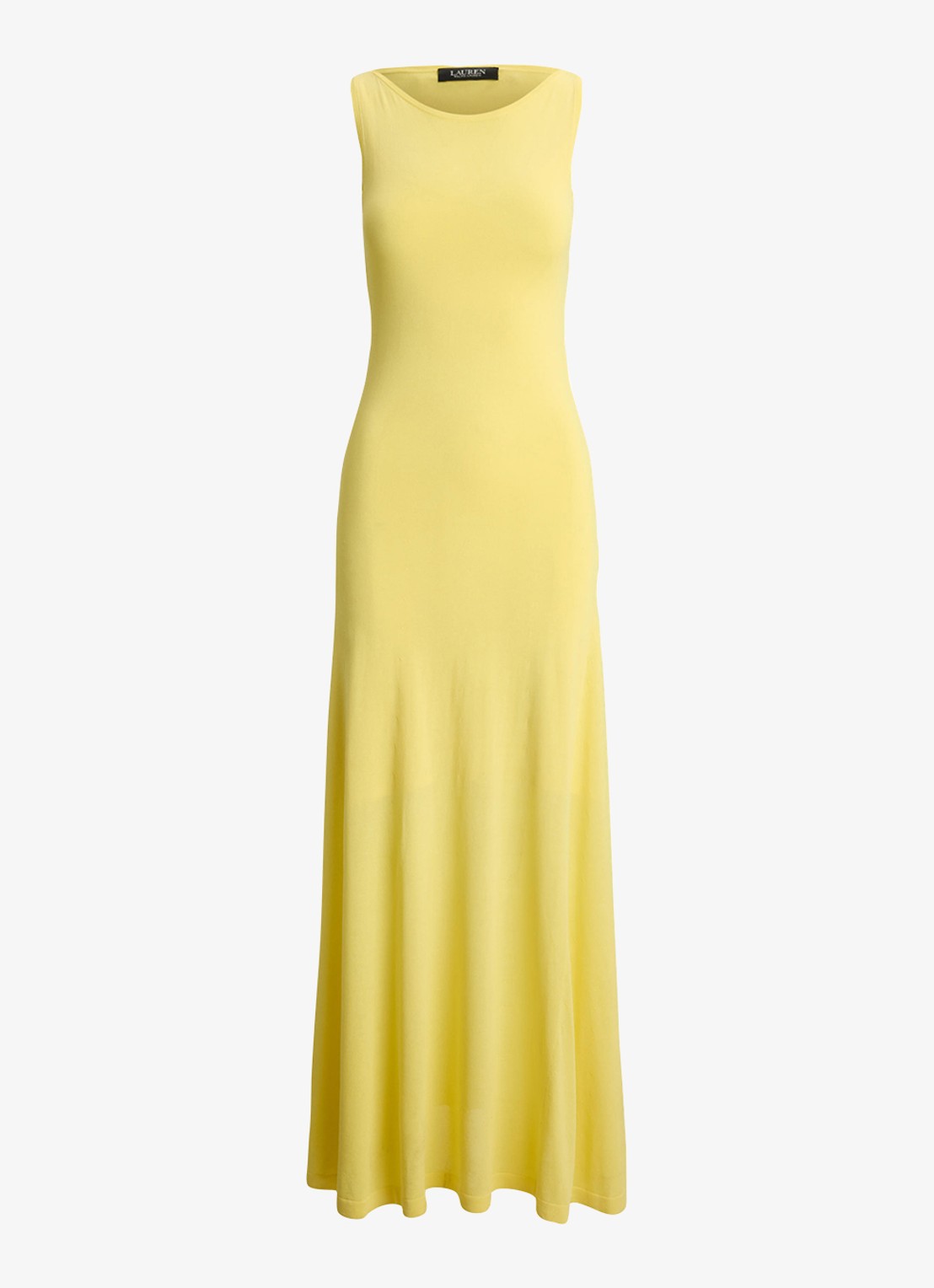 Ralph Lauren Maxi jurk met boothals - voorkant lemon sorbet / geel