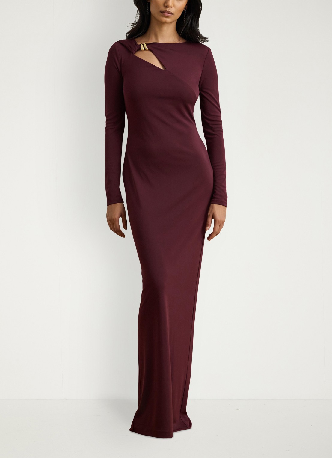 Ralph Lauren Maxi jurk met cut-out detail - detail 2 dark garnet / bordeauxrood