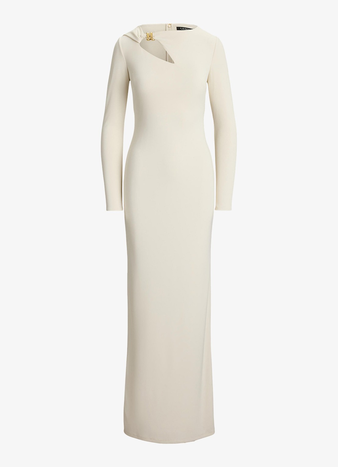 Ralph Lauren Maxi jurk met cut-out detail - voorkant creme