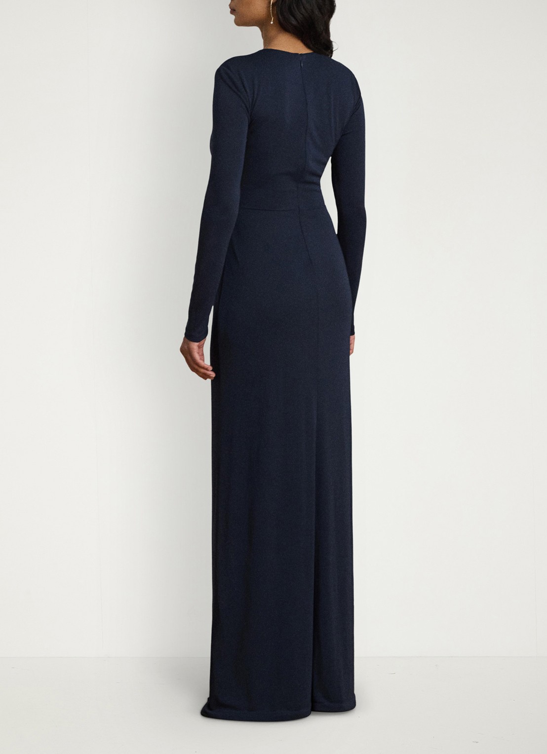 Ralph Lauren Maxi jurk met geknoopt detail - achterkant blauw